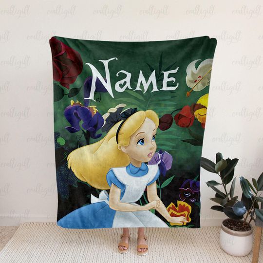 Discover Custom Alice In Wonderland Blanket, Alice Tea Party Nursery Bedding, Alice Princess Fleece Blanket, Christmas Birthday Girl Gift, VTB620