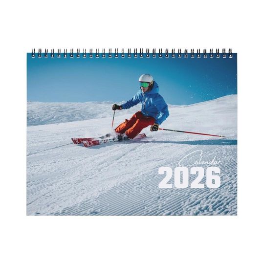 Discover Ski 2026 Wall & Desk Calendar, Mountain Sports Calendar, Vertical Office Calendar