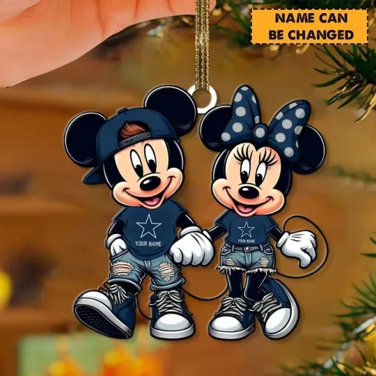 Personalized Dallas Football Team Cowboyss Mickey Christmas Ornament