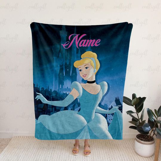 Discover Customized Cinde Girl Blanket, Cinde Princess Movie Blanket, Coquette Disney Princess Blanket, Birthday Christmas Kid Gift, VTB608