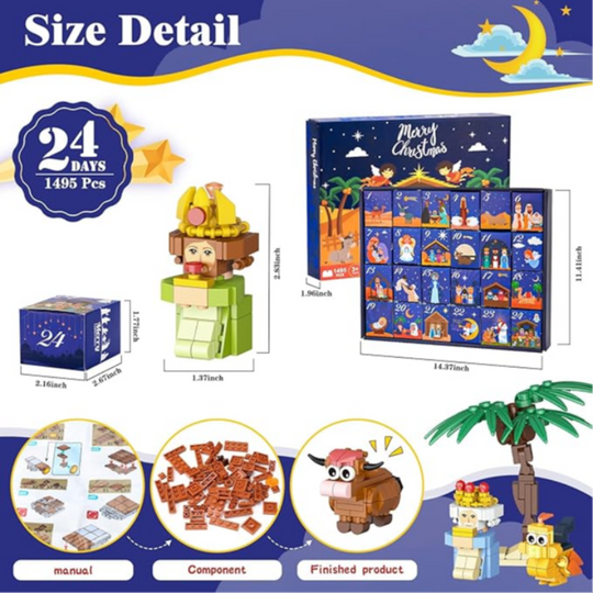 Discover 24 Day Nativity Advance Festival Gift Christmas Childs Festival Building Blocks Blind Box Christian Advent Countdown Calendar