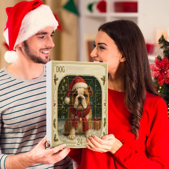 Discover Dog Advent 24 Days 2D Acrylic Dog Charm Countdown Calendar Christmas Animal Pendant for Kids Boys Girls Party Window Balcony