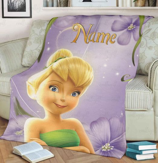 Discover Custom Tinker Bell Fairy Blanket, Tinkerbell Baby First Christmas Blanket, Neverland Peter Pan Blanket, Magic Kingdom Bed Sofa Decor, VTB618