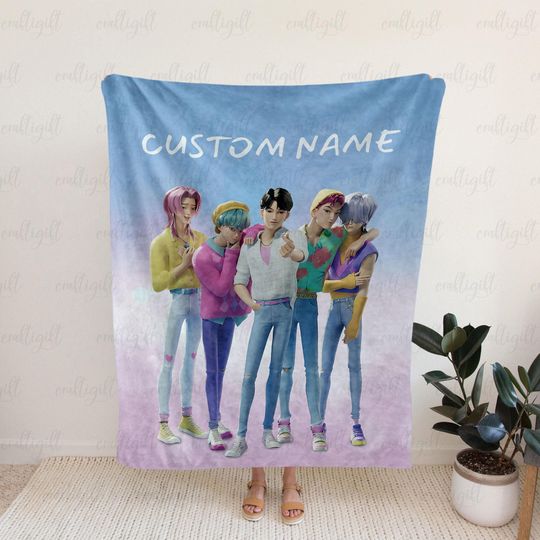 Discover Custom Name Saja Boys Blanket, Kpop Demons Boy Group Blanket, Abby Baby Jinu Mystery Romance, Soda Pop Fiction Idols Fan Gift Decor, MKA050