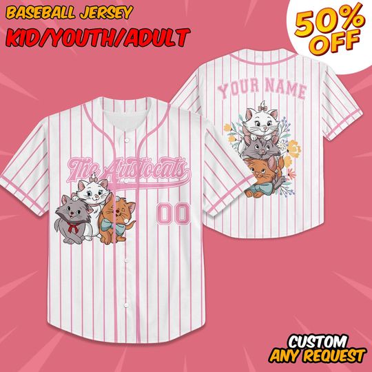 Discover Personalize Disney The Aristocat Baseball Jersey, Custom Kid Youth Adult Baseball Jersey, Custom Disney Birthday Gift