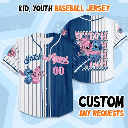 Discover Personalized Stitch Baseball Jersey, Custom SolsticePro Jersey for Disney Fans, Perfect Birthday Gift for Kids Youth Adults