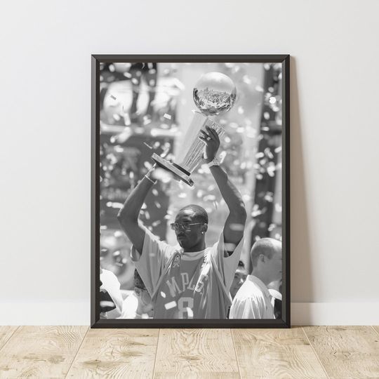Kobe Bryant Poster, Basketball Wall Art, Vintage NBA Poster, Sports Photography, Vertical Matte Print