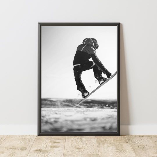 Discover Snowboard Poster, Snowboard Print, Snowboard Wall Art, Mountain Poster, Mountain Print, Mountain Wall Art, Snow Poster, Sports Wall Art