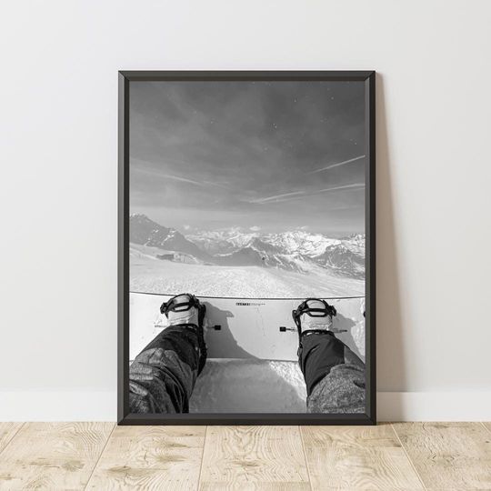 Discover Snowboard Poster, Snowboard Print, Snowboard Wall Art, Mountain Poster, Mountain Print, Mountain Wall Art, Snow Poster, Sports Wall Art