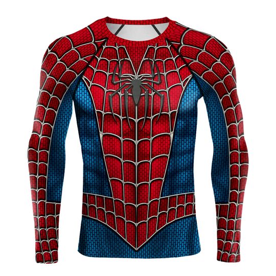 Discover Fashion Comics Spider Cosplay 3D Printed Men's Long Sleeve T-shirt Superhero Tee Casual Loose Fitness Sports Tops Street Clothes