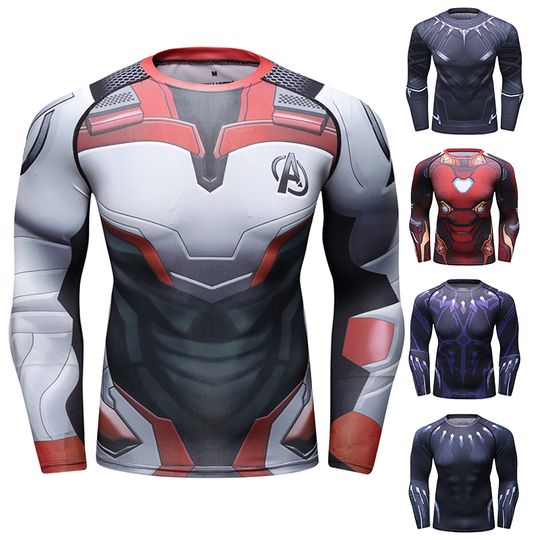 Discover Cody Lundin Marvel Polyester Spandex Sport T Shirt Fitness Quick-Dry Long Sleeve Anime Costumes Compression Shirt