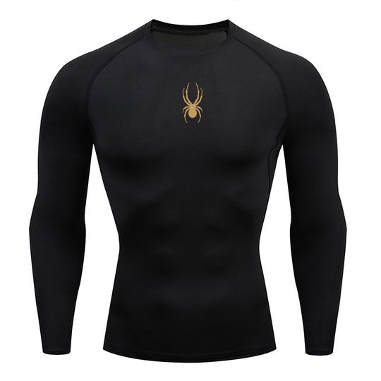 Men's Long-sleeved T-shirt Fitness T-shirt Fitness Sportswear Marvel Spider-Man Long-sleeved Sportswear Quick-drying T-shirt
