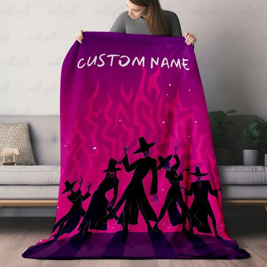 Custom Kpop Saja Boys Blanket, Kpop Hunters Boy Band Blanket, Korean Inspired Saja Uniform Blanket, Anime Idols Birthday Kids Gift, MKA050