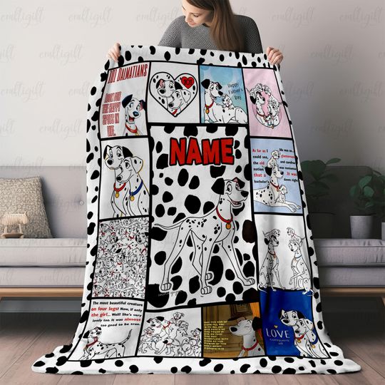 Discover Custom 101 Dalmatians Pongo Blanket, Perdita And Pongo Couple Blanket, One Hundred And One Dalmatians Blanket, Disney Bedding Gift, DTA119