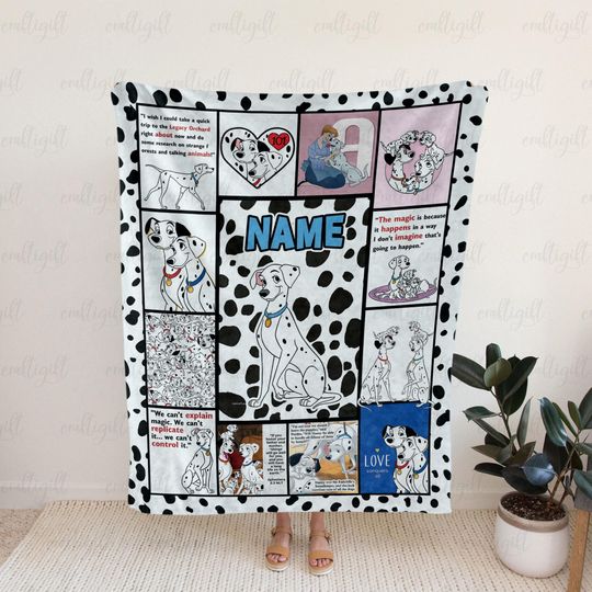 Discover Customized 101 Dalmatians Perdita Blanket, Disney Perdita Dalmatian Blanket, Dog Lovers Disneyland Blanket, WDW Dog Mom Dad Gift, DTA119