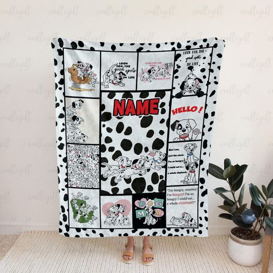 Discover Custom 101 Dalmatians Puppies Blanket, Disney 101 Dalmatians Blanket, Lucky Patch Rolly Penny, Disney Dog Family Pet Lovers Blanket, DTA119
