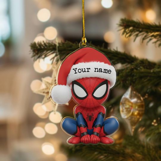 Discover Personalized Spiderman Ornament, Custom Disney Spider Gift, Christmas Tree Decor Gift For Kid