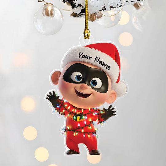 Discover Personalized Incredibles Christmas Ornament, Jack Jack Ornament Hanging, Disney Cartoon Red Hero Xmas Tree Decor Gift