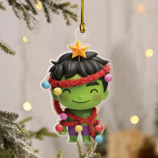 Hulk Present Christmas Ornament, Christmas Ornament for Kids, Christmas Tree Decor
