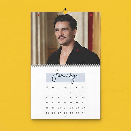 Discover Pedro Pascal Wall Calendar 2026 - Monthly Organizer, Room Decor, Celebrity Fan Gift