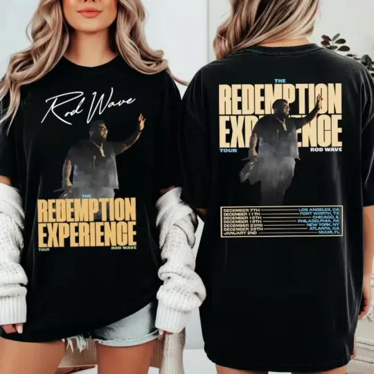 Rod Wave The Redemption Experience Tour 2025 Concert Inspired T-Shirt