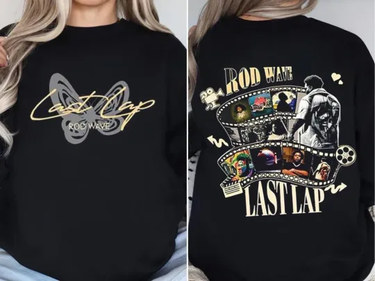 rod wave tour 2025 r b concert merch double sided t-shirt