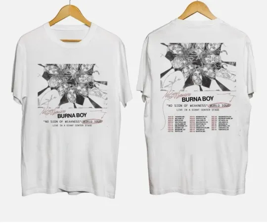 Discover Burna Boy No Sign Of Weakness Tour 2025 T-Shirt