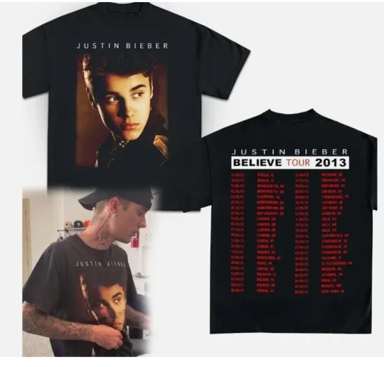 Justin Bieber, Believe Tour Justin Bieber Retro Shirt