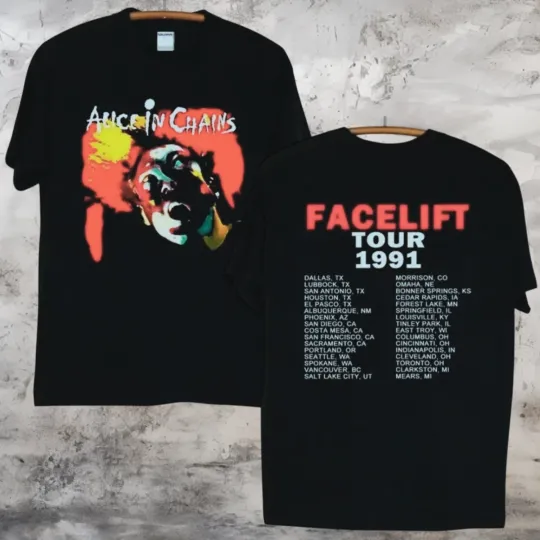 Discover ALC Band Rock Band Facelift Tour 1993 Remake T shirt Double Sides Tee