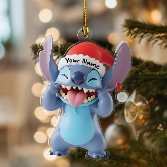 Discover Personalized Stitch Christmas Ornament, Disney Stitch Xmas Ornament Hanging, Customized Stitch 2025 Christmas Tree Decor Gift
