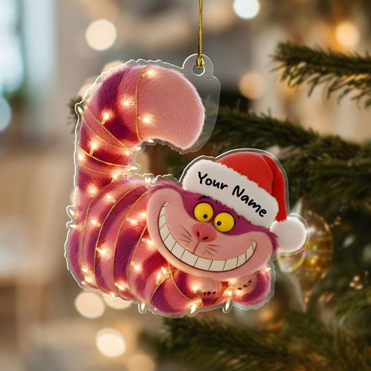 Discover Personalized Disney The Cheshire Cat Ornament, Alice In Wonderland Christmas Ornament, Disney 2025 Christmas Tree Decor Gift For Kid