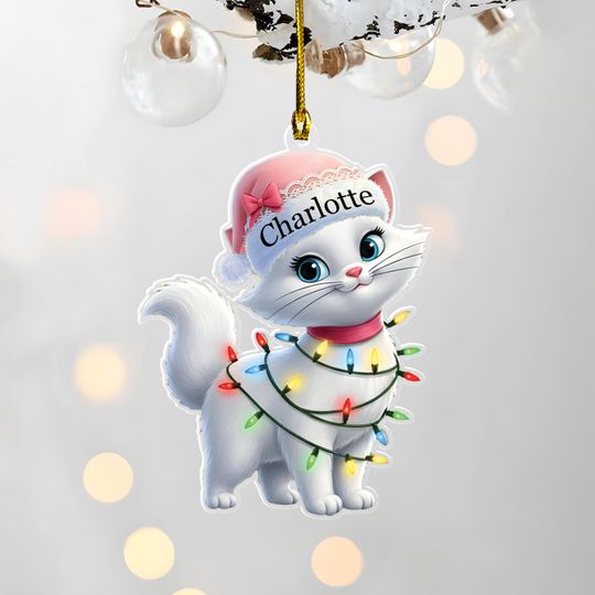 Discover Custom Disney Marie The Aristocat Christmas Acrylic Ornament,Disney Christmas Ornament,Christmas Cup Family Tree Ornament,Marie Cat Ornament