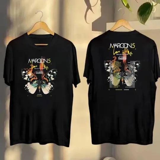 Maroon 5 Love is Like 2025 Us Fall Tour Double Sided HOT T-shirt