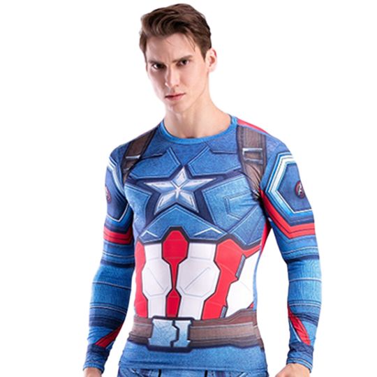 Discover Marvel ropa 3D impreso hombres camiseta moda Cosplay disfraz compresión verano manga larga gimnasio Fitness gimnasio camiseta