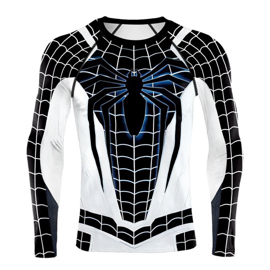 Compression Shirts For Men Long Sleeve Spider Cosplay T-Shirt Top Elastic Fitness Sportwear Halloween Clothes Streetwear Clothes