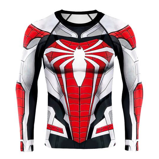Discover Compression Shirts For Men Long Sleeve Spider Cosplay T-Shirt Top Elastic Fitness Sportwear Halloween Clothes Streetwear Clothes