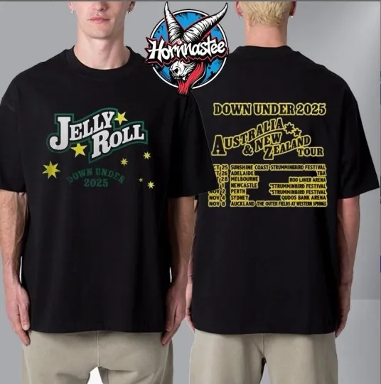 Discover Jelly Roll Down Under 2025 Australia And New Zealand Tour Dates Unisex T-Shirt