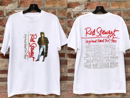 VTG Rod Stewart 1992 Vagabond Heart Tour Australia T-Shirt