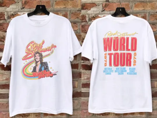 VINTAGE ROD STEWART RAINBOW TOUR  WHITE Shirt