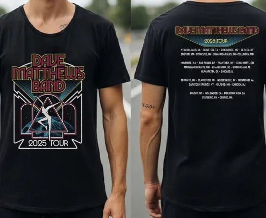 Dave Matthews Band Tour 2025 City List Tee Merch Limited Two Sided T-Shirt