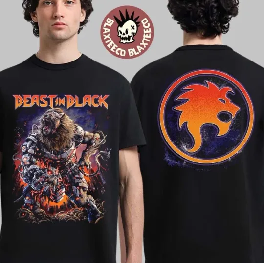 Discover Beast In Black European Tour 2025 Merch Cyber Apocalypse Two Sided T-Shirt