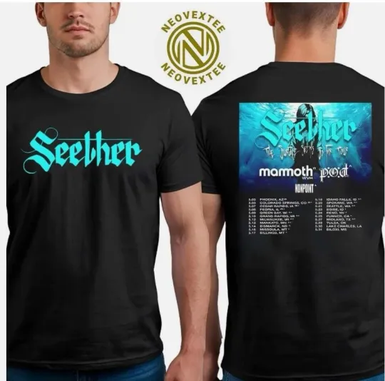Discover Seether The Surface Seems So Far Tour 2025 Dates List Two Sides T-Shirt