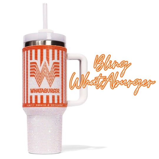 Discover WhatAburger Bling Tumbler, 40 oz Texas Fast food cup.