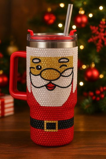 40 Oz Bling Tumbler - Santa