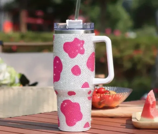 40 Oz Rhinestone Stainless Steel Tumbler