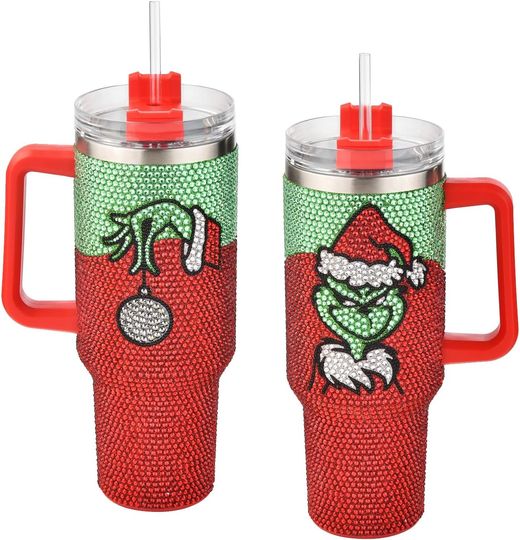 40 oz Rhinestone Bling Stainless Steel Tumbler with Handle