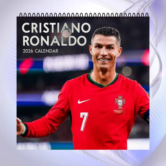 Cristiano Ronaldo 2026 Wall Calendar, Soccer Legend, CR7 Fan Gift