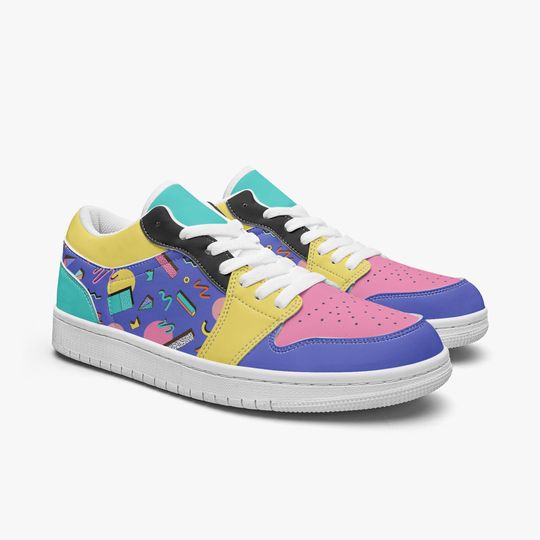 Discover 90s Leather Sneakers, 90s Shoes, Hipster Shoes, Colorful Shoes, Retro 90s Shoes