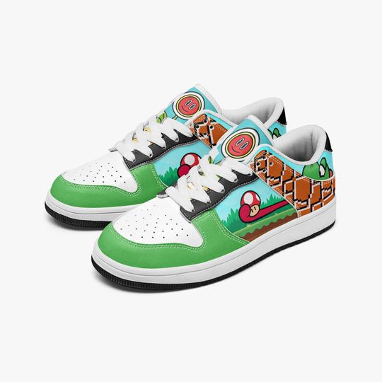 Discover Retro Game Leather Sneakers, Nintendo Game Shoes, Unisex Vintage Game Shoes