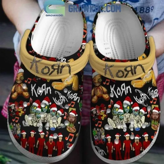 Discover Korn Merry A Freak On The Leash Christmas Football Team Crocs Clog Shoes